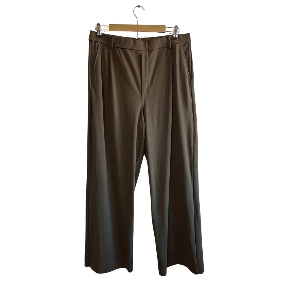HALARA Olive Green Wide Leg Pull On Pants Loungewear Gym Business Casual